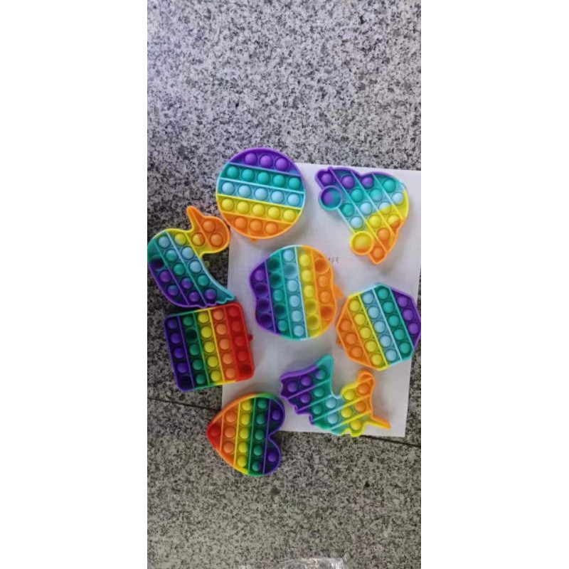 push pop it murah fidget toy rainbow mainan anak bubble sensory toys stress reliever Bubble Sensory