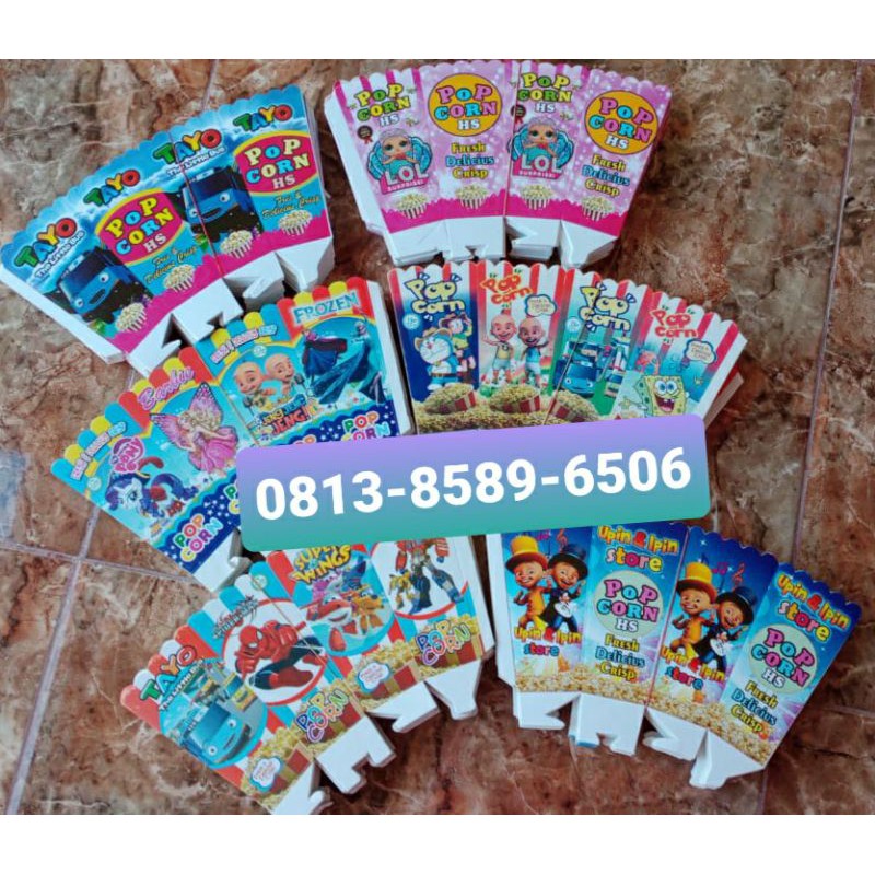 KERTAS POPCORN 6 X 12 CM, KEMASAN POPCORN, DUS POPCORN,BOX POPCORN, WADAH POPCORN,KERTAS POPCORN