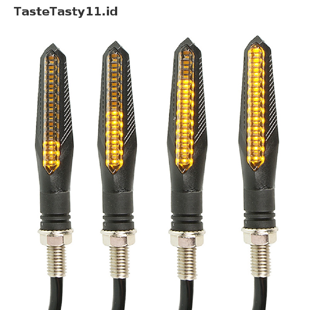 【TasteTasty】 2pcs Motorcycle LED Turn Signals Indicator 12V Amber Flasher Arrow Signals Light .