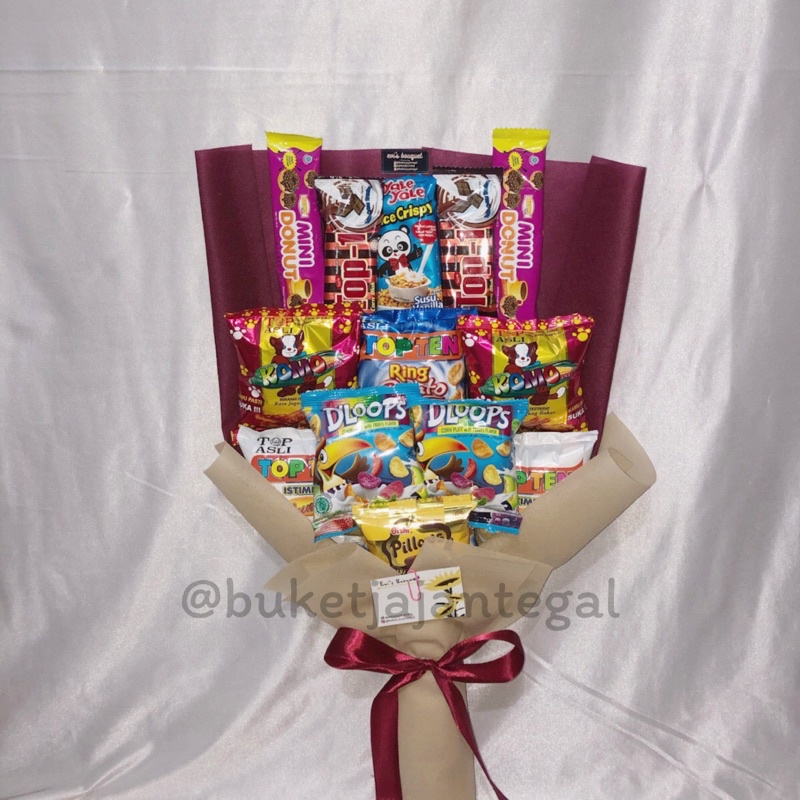 

Bouquet Jajan / Buket Jajan / Bucket Jajan / Kado Wisuda / Kado Ultah / Kado Anniv