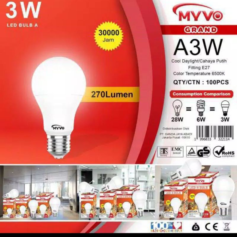 Lampu LED 18 Watt/ 20 Watt MYVO Grand A