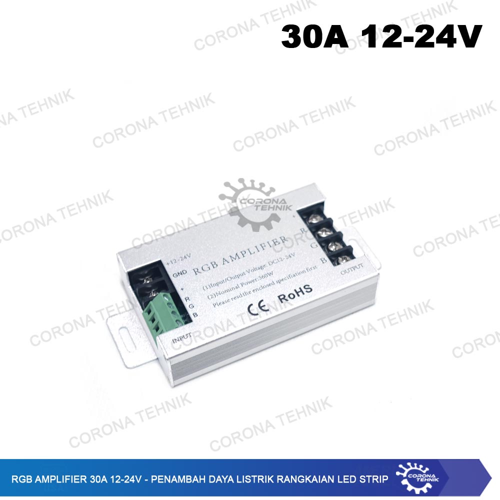 Penambah Daya Listrik Rangkaian LED Strip - RGB Amplifier 30A 12-24V