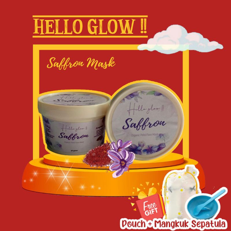 Masker wajah organic saffron cherryblosom | masker organik safron petal | masker saffron