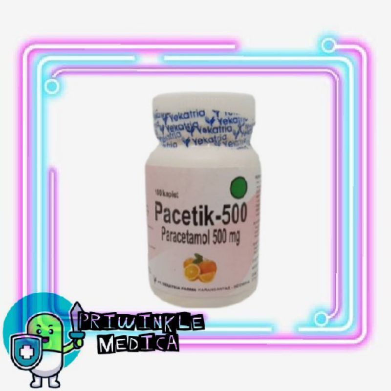 pacetik 500 mg 500mg tablet tab isi 100 tablet paracetamol 100's / kaleng