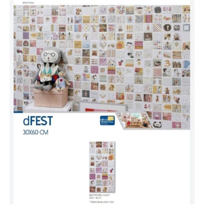 Keramik Kamar Mandi/Keramik Dapur/dFest Colore/W63716R/Keramik Motif/Keramik Roman