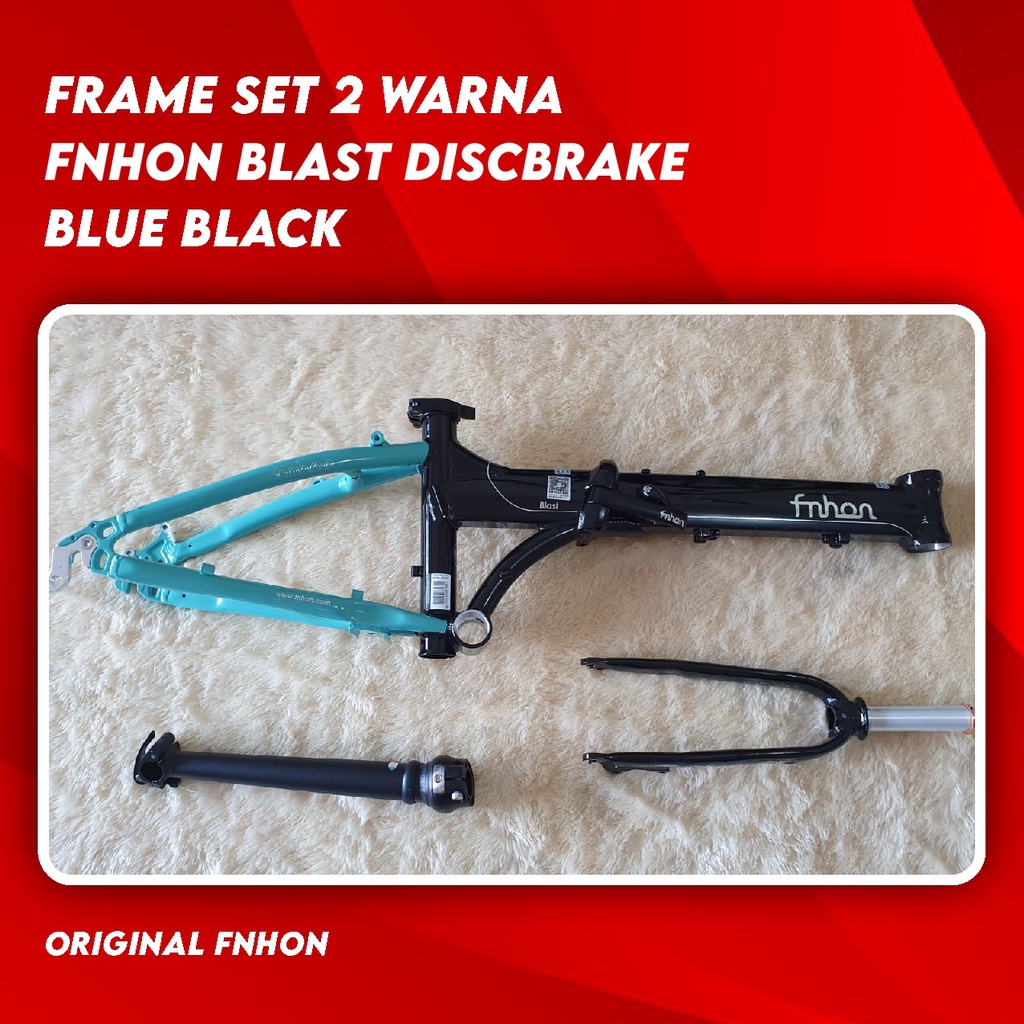 Frame Set Fnhon Blast 20 inch Discbrake Aluminum 2 Warna Blue Black 22 inch Sepeda lipat Biru Hitam Handlepost ukuran 31 35 37 cm telescopic