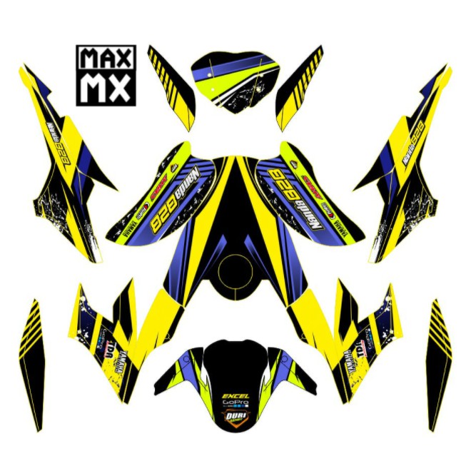 Decal Stiker All New CB150R Dekal Variasi Sticker Striping Custom FullBody kuning biru racing