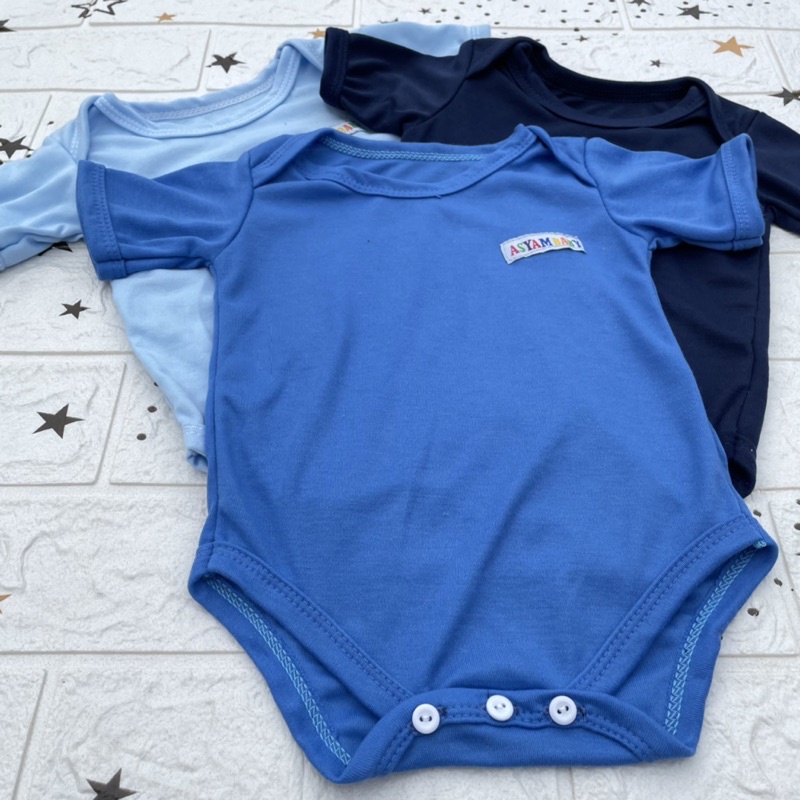 PROMO 7.7 3 Pcs Jumper Bayi Baju kodok Bayi Jumper Bayi Pendek Jumper Bayi Bodysuit DNW BABY