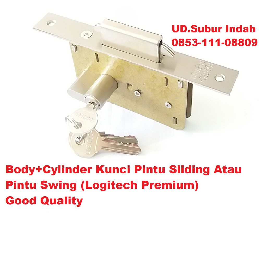 Body+Cylinder Kunci Pintu Sliding Glatino pintu kayu