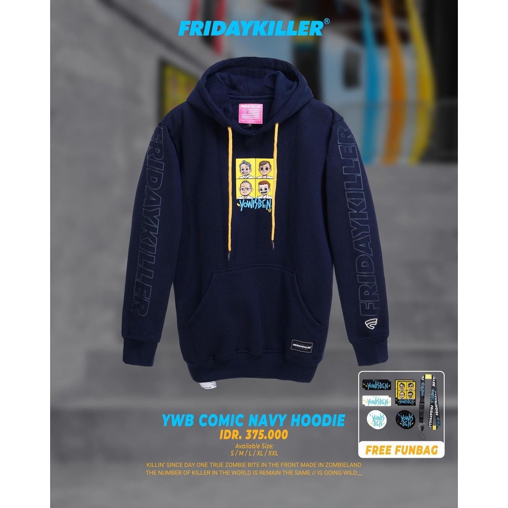 FRIDAYKILLER X YOWISBEN YWB COMIC NAVY HOODIE