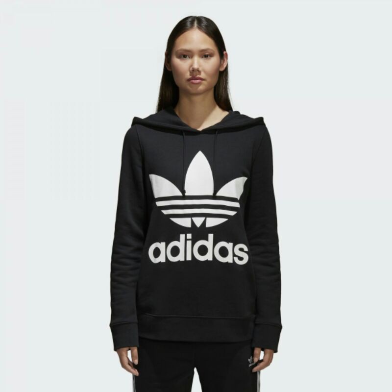 Adidas Trefoil Hoodie Black Woman Original