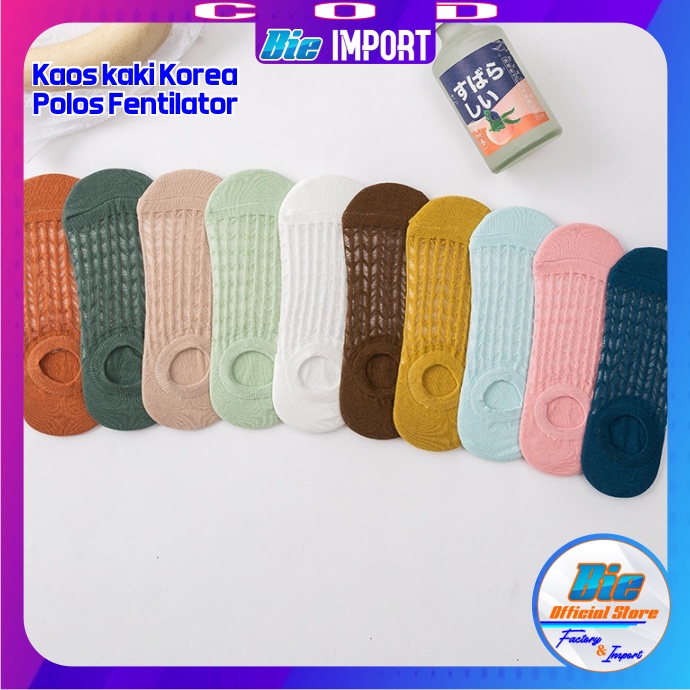 Kaos Kaki Korea Wanita Polos Fentilator Impor Best Seller