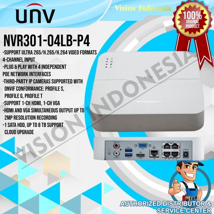 NVR UNIVIEW / UNV POE 4CH NVR301-04LB-P4 ORIGINAL