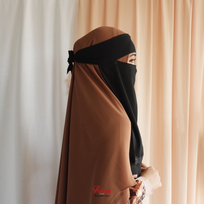 Niqab Bandana Tanpa Jahitan Dibawah Mata 2 layer Bahan Wolfis