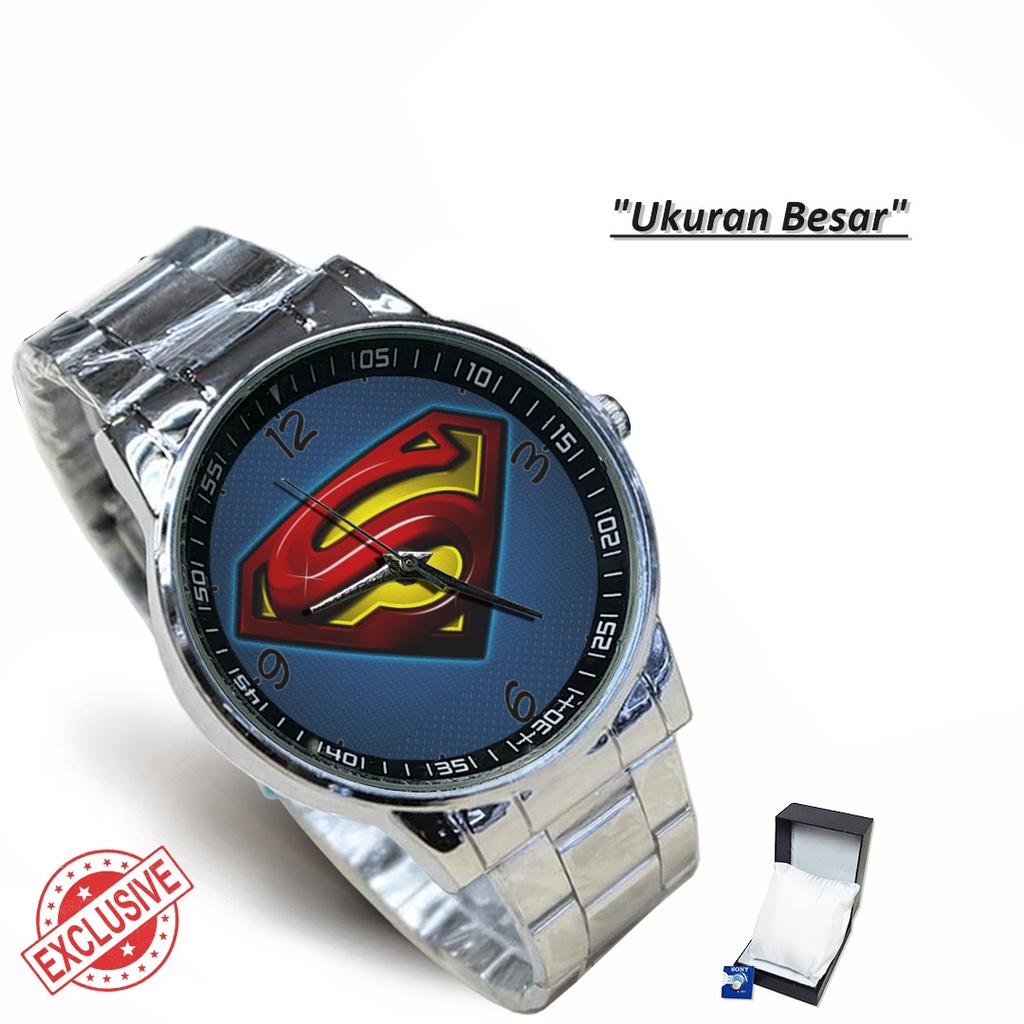 Jam Tangan Rantai Couple MOTIF SUPERMAN - 2 (Nice)