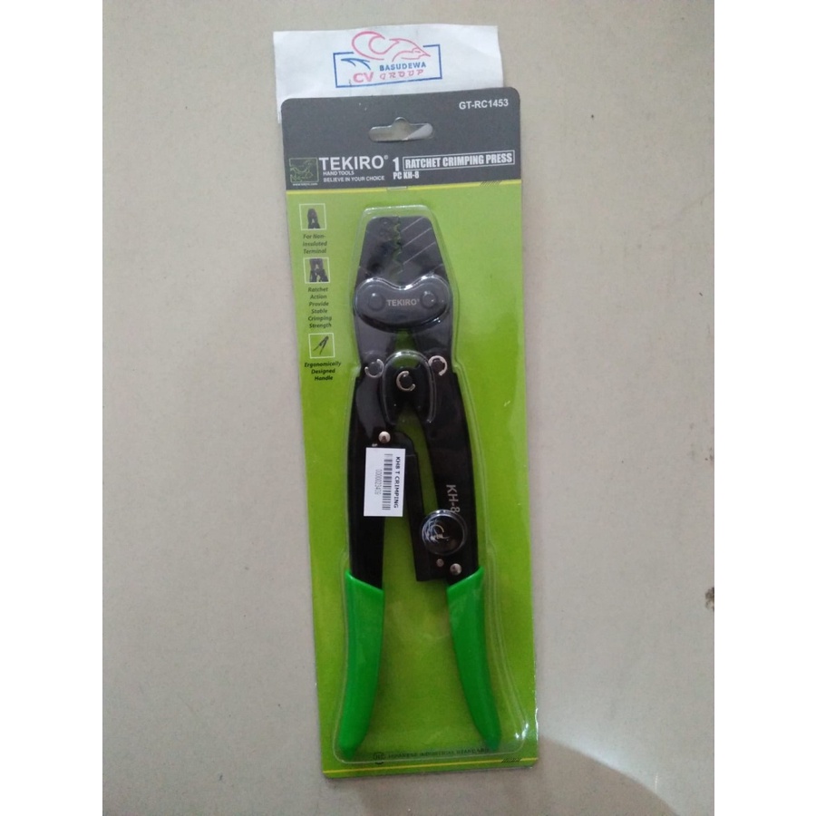 TEKIRO SKUN CRIMPING RACHET PRESS KABEL KH-8 - TANG PRES SKUN KABEL