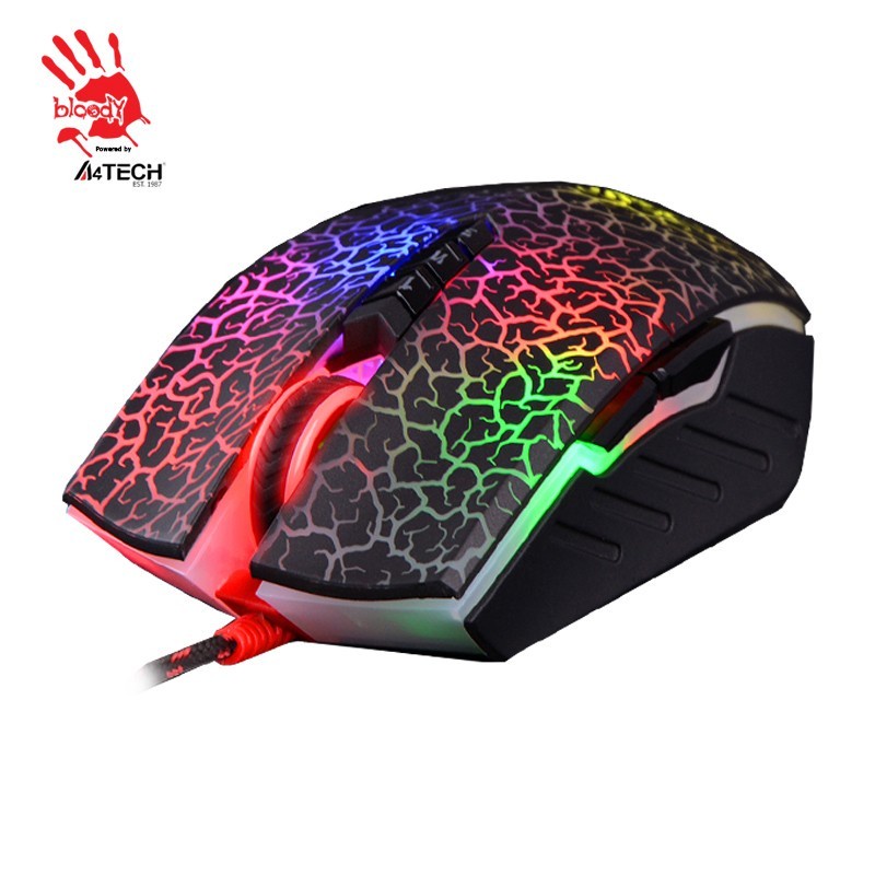 BLOODY A70 LIGHT STRIKE GAMING MOUSE (Drag click mouse) Activated Ultra Core 4 (Matte Black&amp;CRACK)