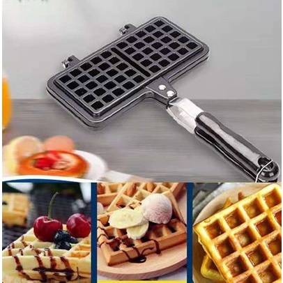Cetakan double waffle maker Nonstick Belgian waffles Kue Pan Kompor