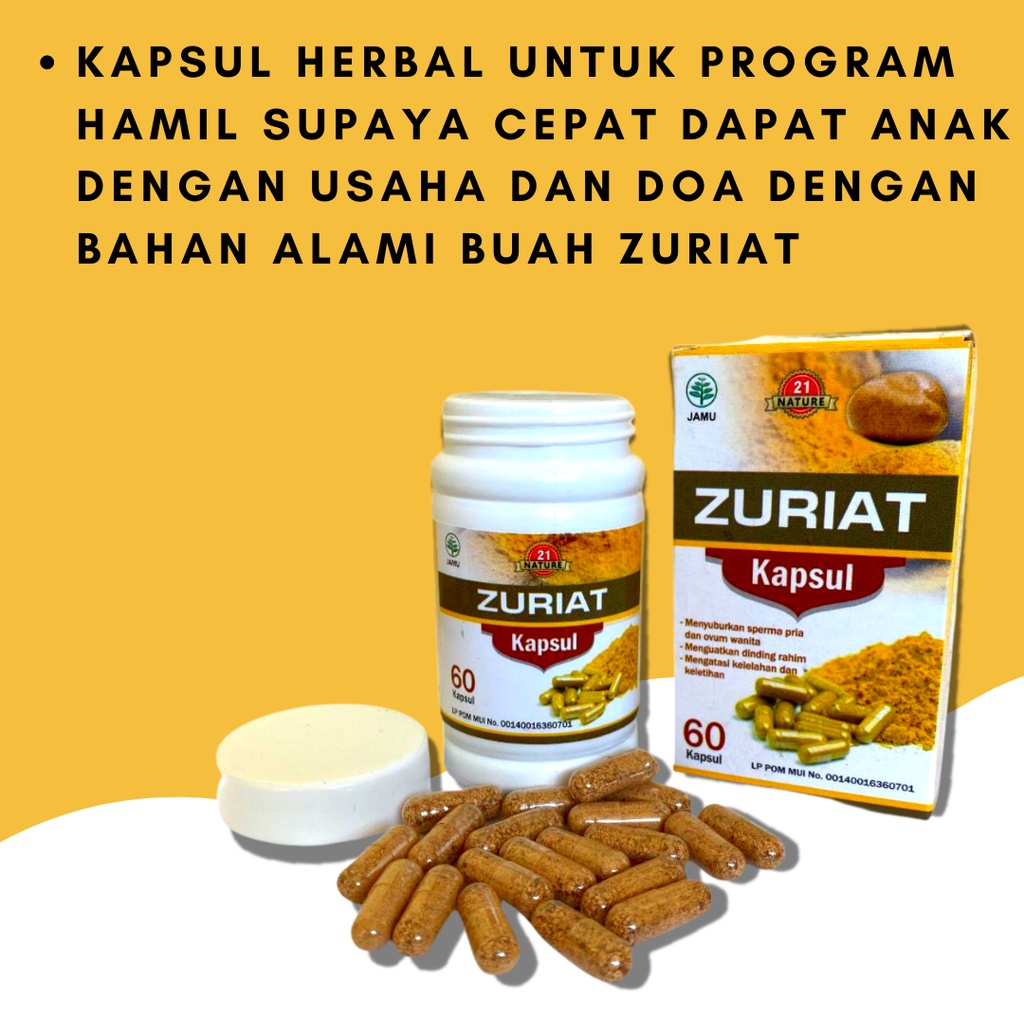 Obat Penyubur Kandungan Pil Agar Cepat Hamil Pria Dan Wanita Kapsul Buah Zuriat 60 Untuk Promil Original BPOM