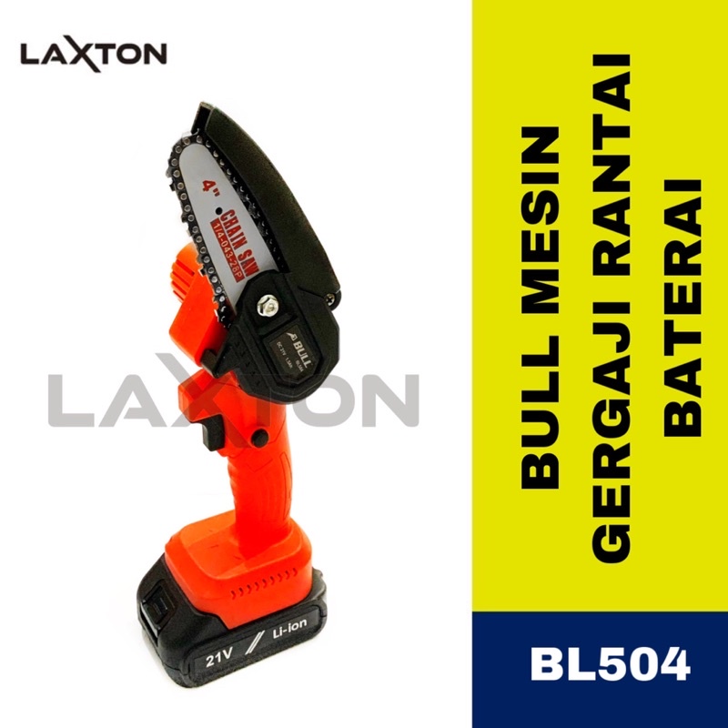 BULL Gergaji rantai baterai mini cordless chainsaw BL504