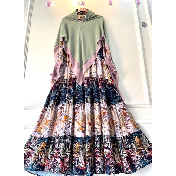 Danisa Homey Dress Set by Poppy Syari Original 100% Premium Gamis Set Khimar Daily Dress Bergo Hijab-2