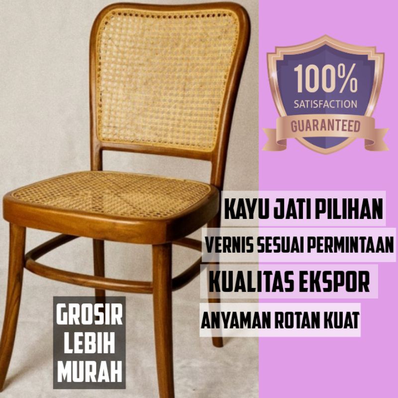 KURSI MAKAN JATI ROTAN / KURSI CAFE JATI ROTAN/KURSI ROTAN KAYU JATI