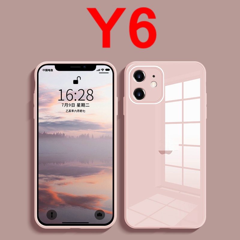 Casing Tempered Glass Iphone 7 + 11 6 6s 8 + 12 Pro Max X Se 2020 6s + 7plus 6plus 8plus Xs Motif Logo