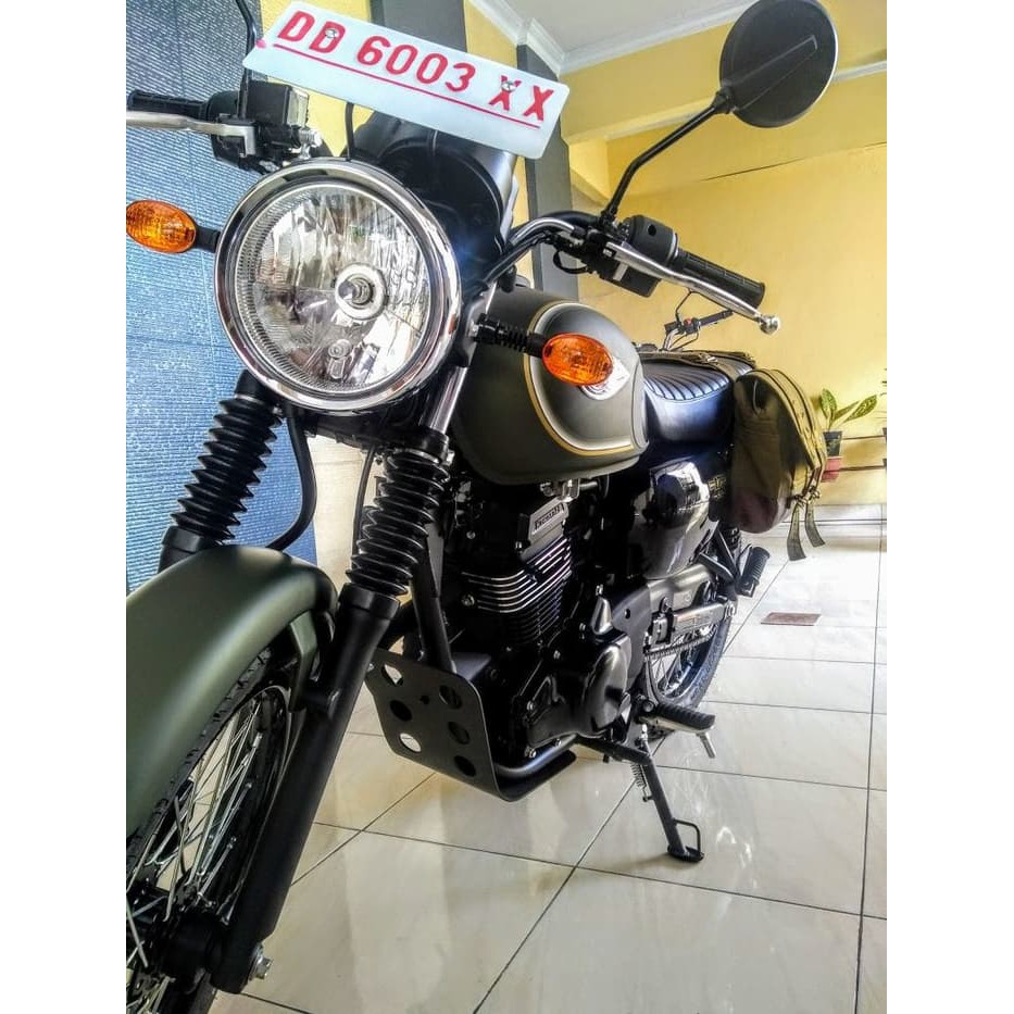 Kawasaki W175 Skidplate Custom Black Edition Shopee Indonesia