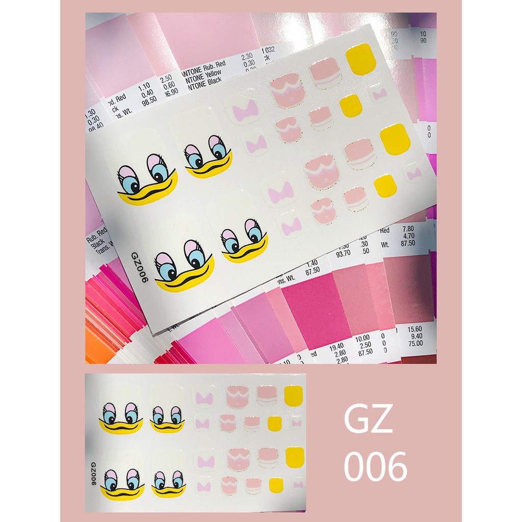 GZ Stiker Kuku Gambar Kartun 3D untuk Nail Art Hiasan Kuku Nail Sticker