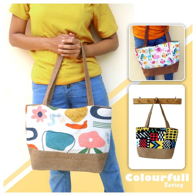 Totebag Fashion Colourful Goni Sintetis