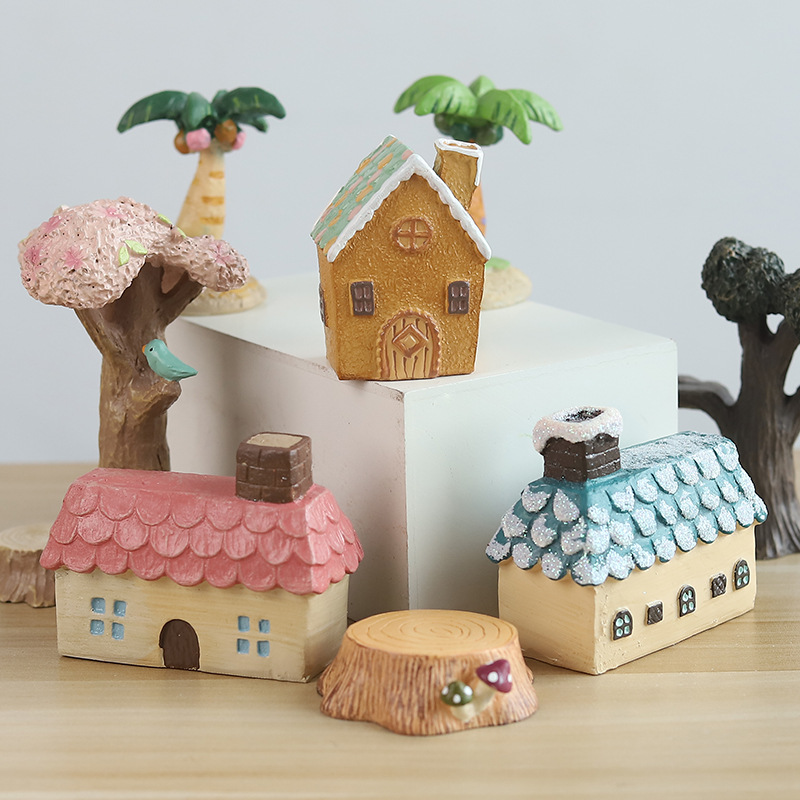European Style Mini Micro Landscape Small House Resin Ornaments Creative Home Decoration Gifts Online Shop Shooting Props Shopee Indonesia