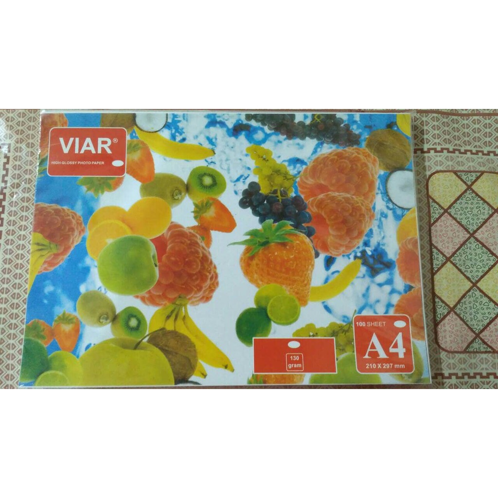 Glossy photo Paper VIAR A4 130 gram ( isi 100lbr )