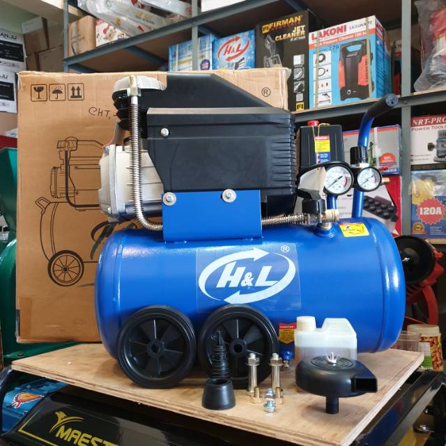 HL PORTABLE KOMPRESOR LISTRIK COMPRESSOR 1HP 24L OIL