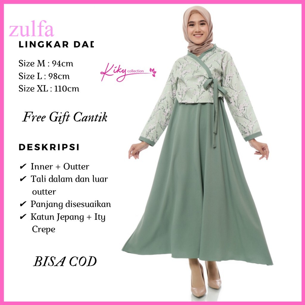 COD- Baju Muslim Gamis Katun Jepang Ori Ity Creep Premium Model Korea Hanbok Cantik Remaja