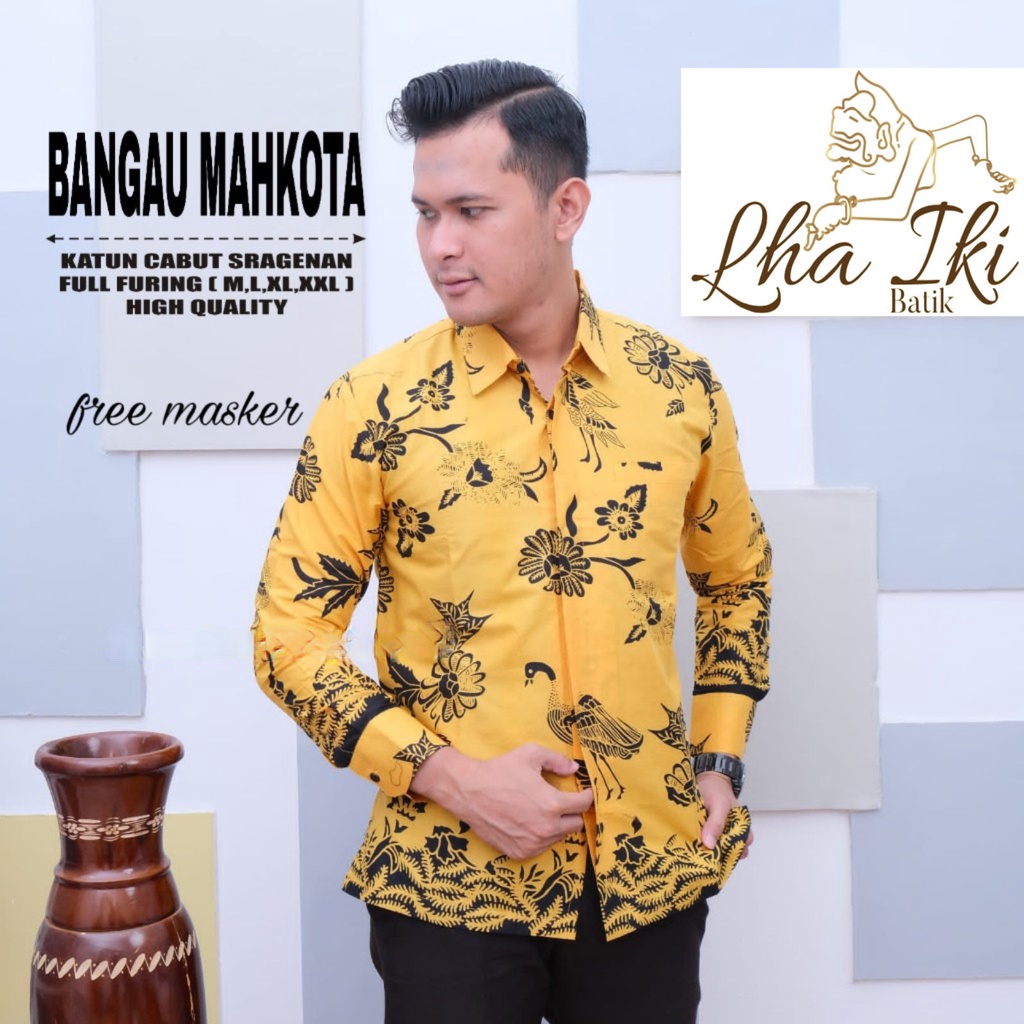 KEMEJA BATIK SOLO MOTIF BANGAU MAHKOTA