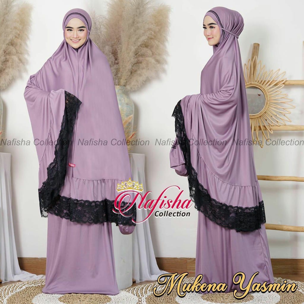 Mukena Traveling Dewasa Yasmin Ori by Nafisha Free Tas Terbaru Termurah / Alody's Collection