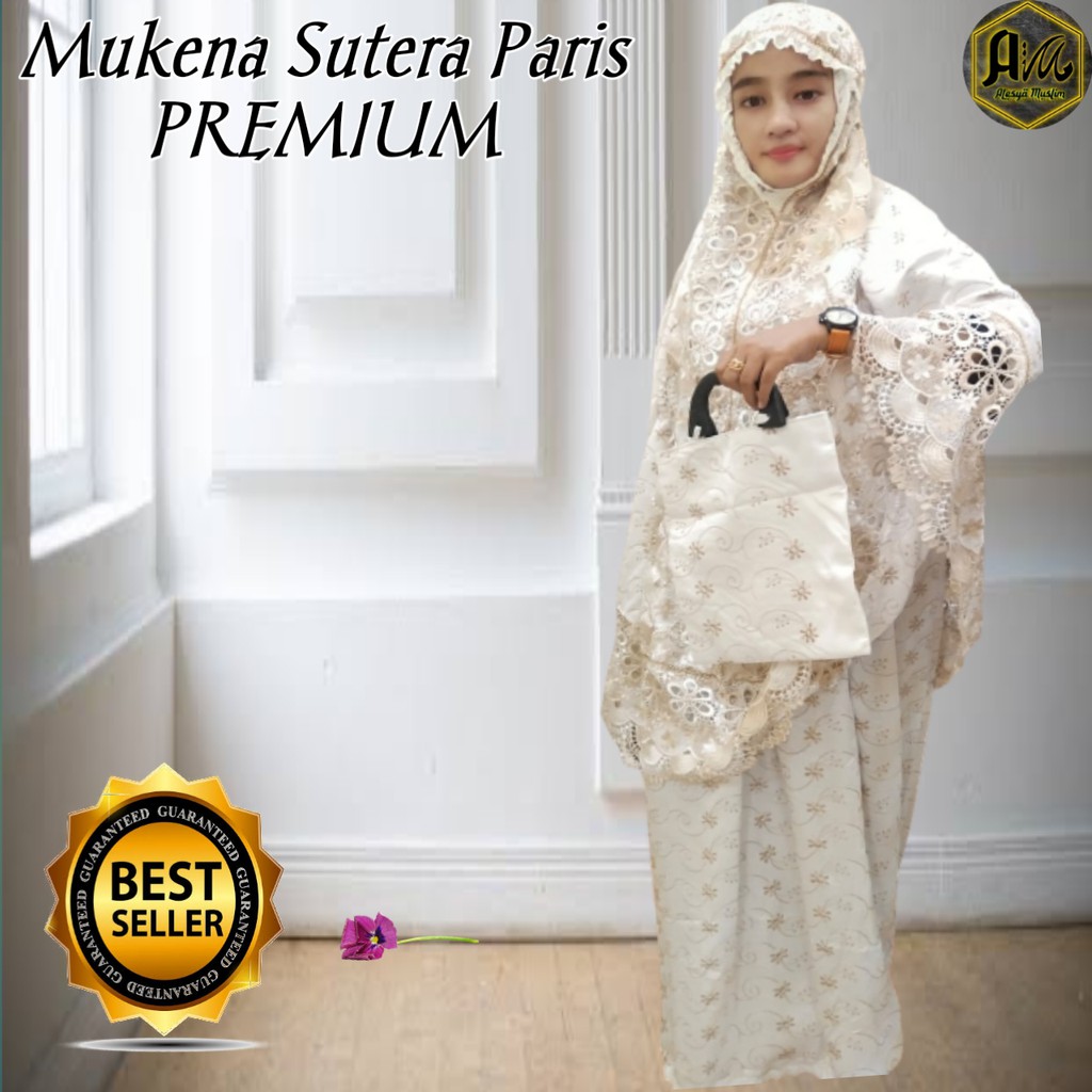 mukena sutera paris premium renda oriental/harga grosir/best seller