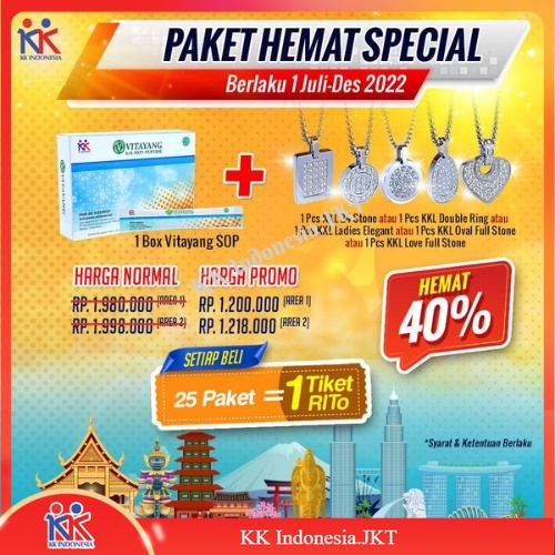 PAKET HEMAT Kalung KK LIFORCE + Vitayang SOP Salmon Ovary Peptide TERMURAH