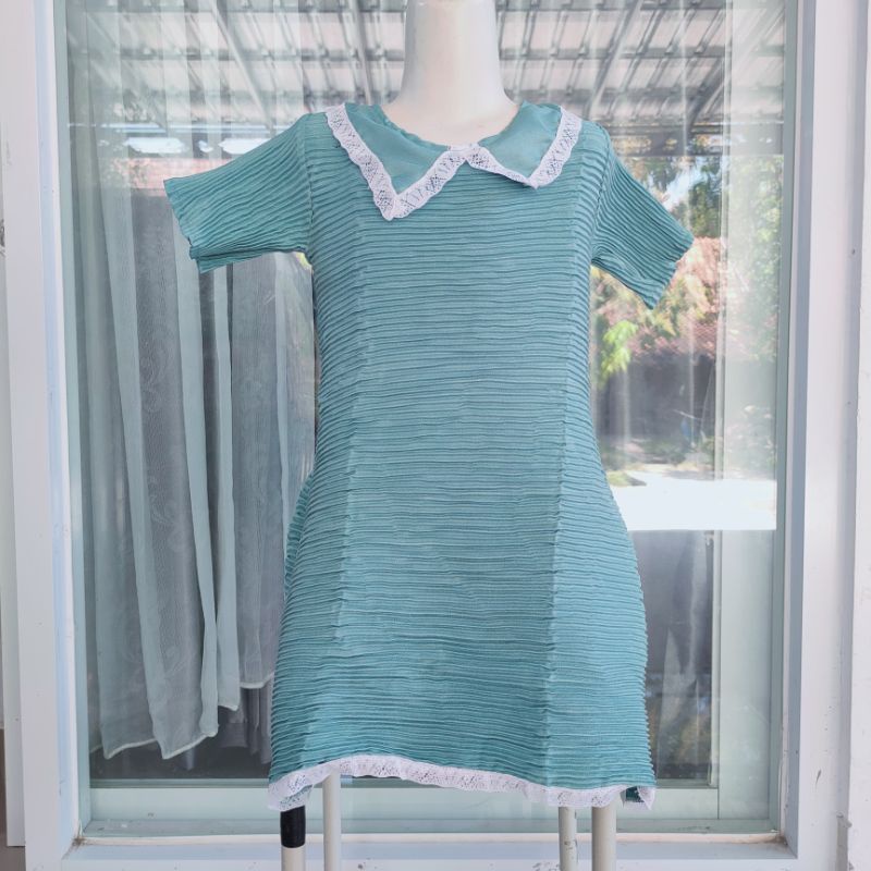 Dress Anak Turun Naik 1 2 3 4 5 Tahun cewek perempuan motif polos kerah korea ( Dress Kerah Polos)
