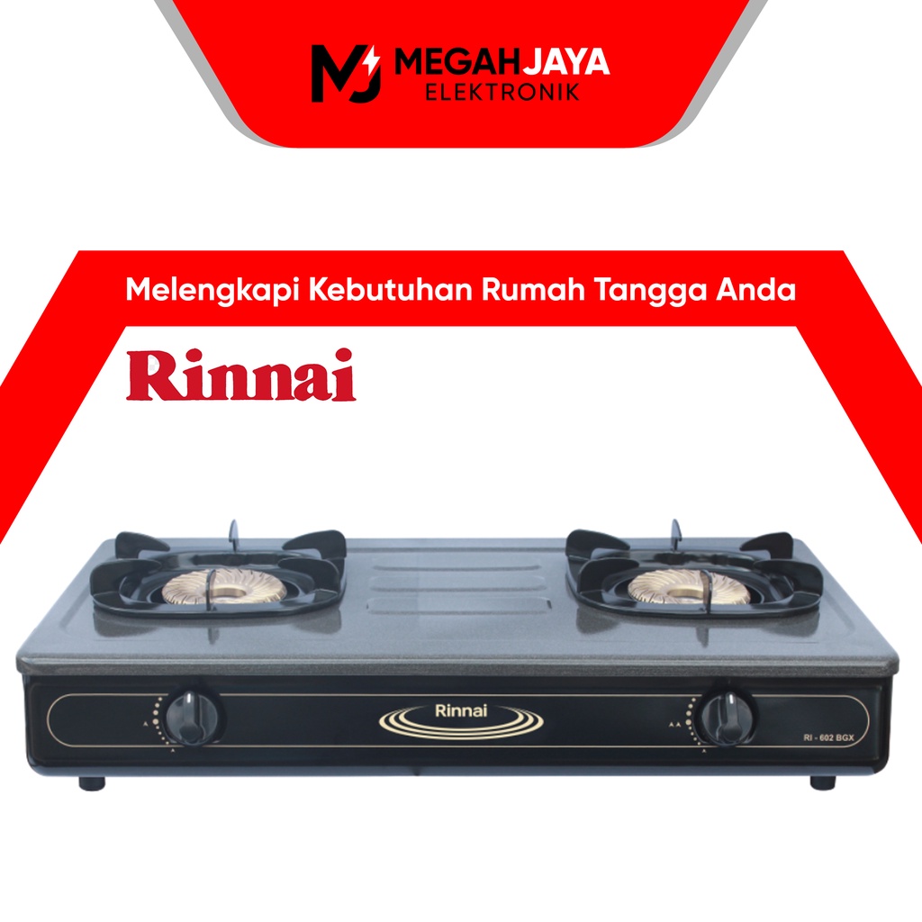 [COD READY] RINNAI KOMPOR RI 602BGX / RI-602BGX / RI 602 BGX / RI602 BGX (2 TUNGKU) GARANSI RESMI
