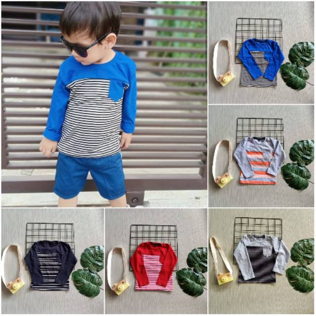 Kaos lengan panjang - Twotone stripe