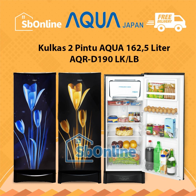 AQUA Kulkas 1 Pintu 162,5 Liter - AQR D190 LK/LB