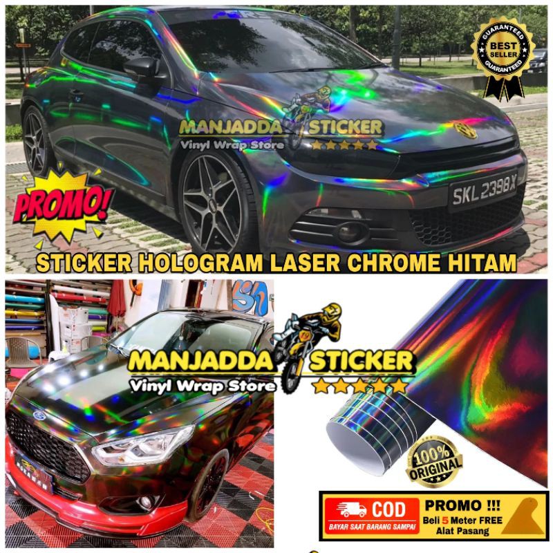 STIKER SKOTLET MOTOR WARNA HOLOGRAM LASER CHROME