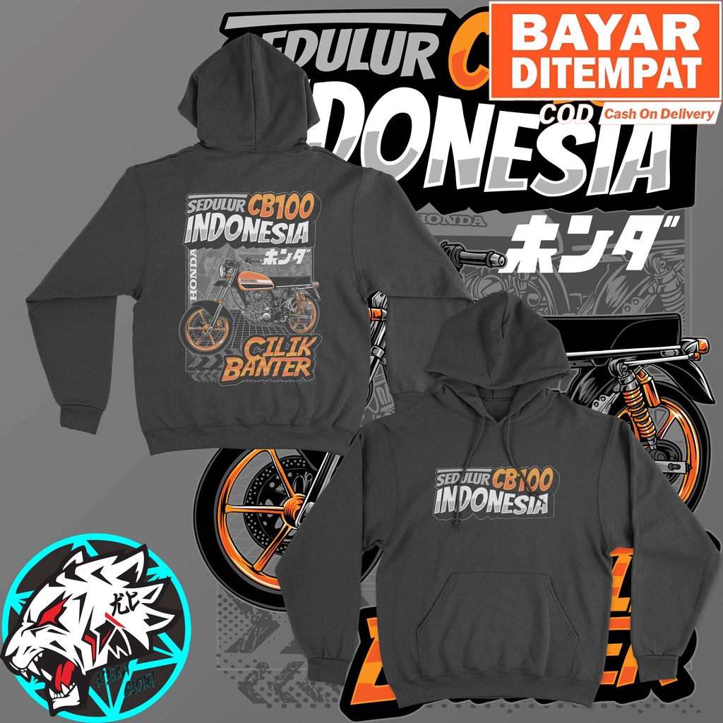 JAKET HOODIE HONDA CB 100 SEDULUR CB100 INDONESIA BIG SIZE JUMBO HOODIE CB 100 PRIA WANITA