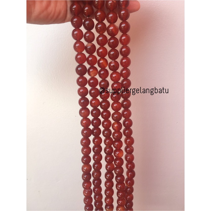 Carnelian Orange Agate Stone Batu Manao Garnet 12mm Akik Renceng Diy Kesehatan Pakistan Oren Limited