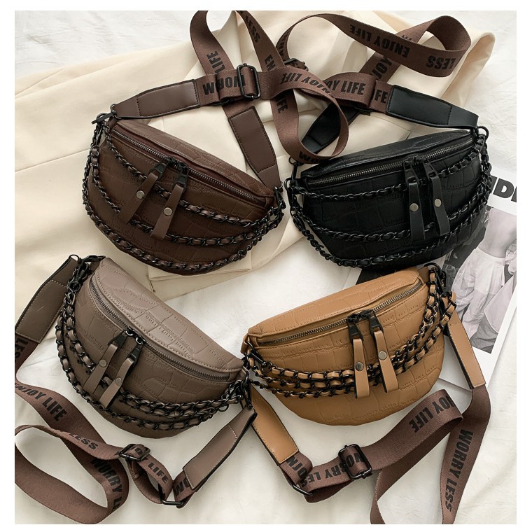 BJ15811 BLACK/BROWN/COFFEE/YELLOW - TAS PINGGANG WAISTBAG SLING BAG CROSSBODY IMPORT KULIT PU LEATHER TERMURAH TERLARIS BAGSTORE JAKARTA LT1423 CR7475 ELJ5811 BQ3195 GT1863