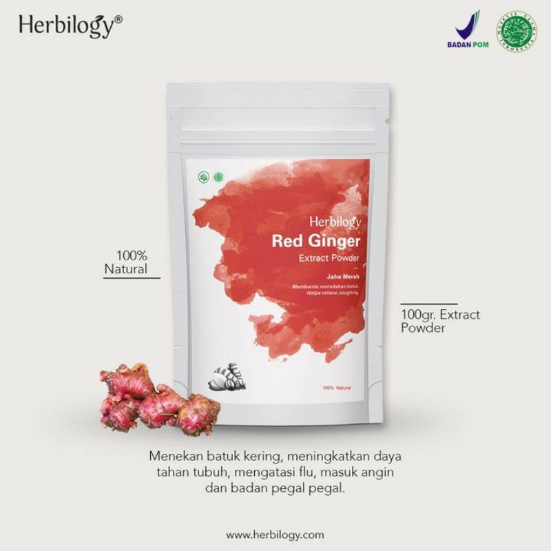 

red ginger ( jahe merah ) powder herbilogy 100 gr