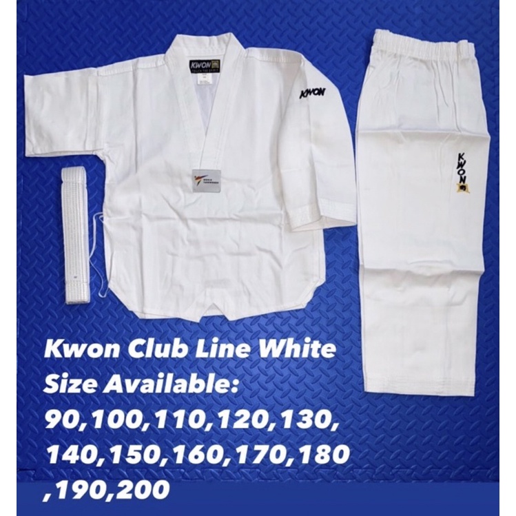 Dobok Taekwondo Kwon Club Kerah Putih