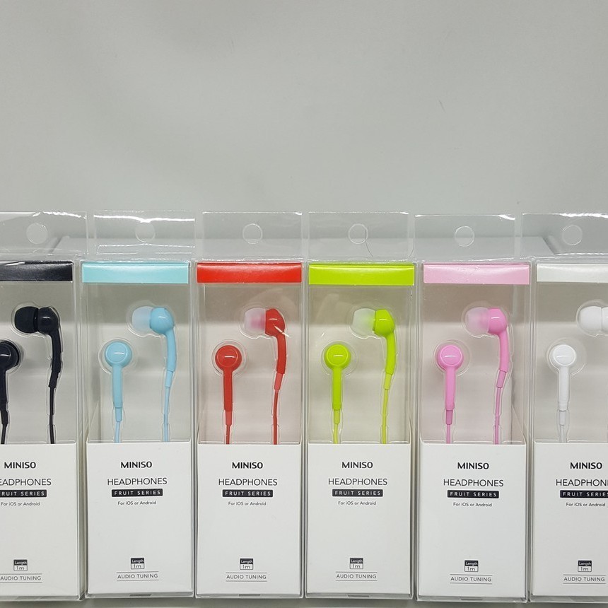 ORIGINAL MINISO - Earphone Headset Fruit Color Earphone Buah