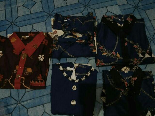 Qnunbatik Batik Family/keluarga Dress Naura Madura Biru
